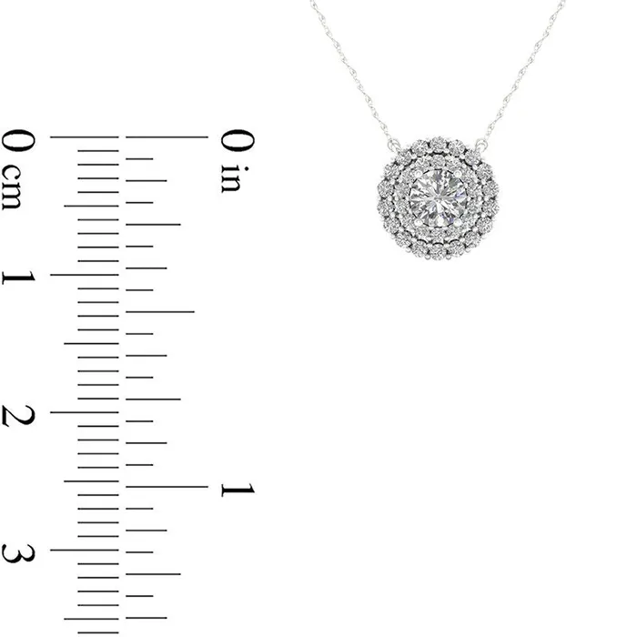 Necklaces 05 CT TW Natural Diamond Double Frame Necklace in 10K White Gold Goldia Necklaces 05 CT TW Natural Diamond Double Frame Necklace in 10K White Gold Goldia