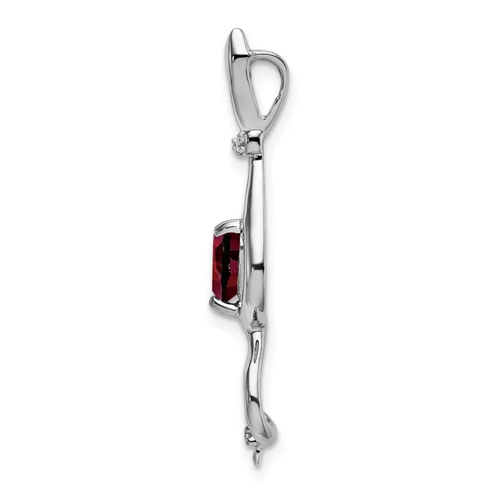 Necklaces Goldia 14k White Gold Garnet and Real Diamond Cat Pendant