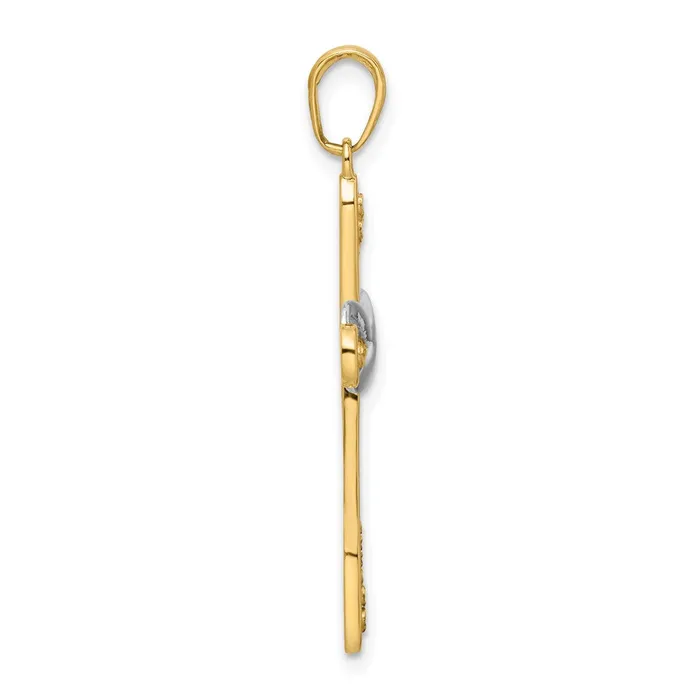 Necklaces Goldia 14k Yellow u0026 Rhodium Gold wRhodium DC Cross u0026 Infinity Pendant