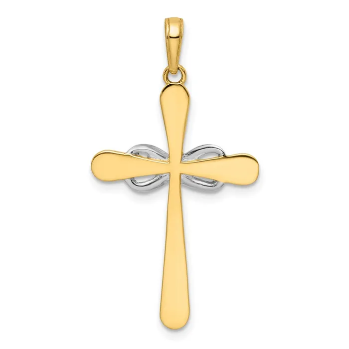 Necklaces Goldia 14k Yellow u0026 Rhodium Gold wRhodium DC Cross u0026 Infinity Pendant