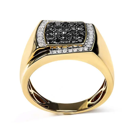 Original Haus of Brilliance Mens 14K Yellow Gold Plated 925 Sterling Silver 100 Cttw White and Black Treated Diamond Ring Black IJ Color I2I3 Clarity JMS always Rings Original Haus of Brilliance Mens 14K Yellow Gold Plated 925 Sterling Silver 100 Cttw White and Black Treated Diamond Ring Black IJ Color I2I3 Clarity JMS always Rings