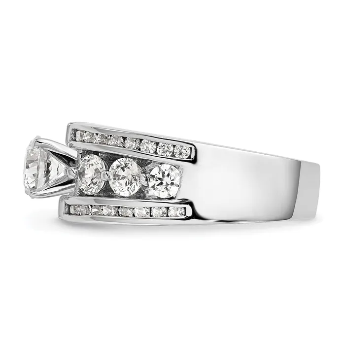 Rings Goldia 130ct CZ Solid Real 14K White Gold Peg Set Engagement Ring