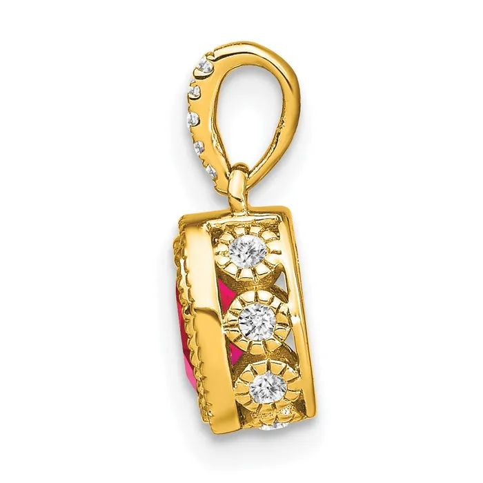 14k Oval Ruby and Diamond Pendant TreasureFineJewelers Necklaces