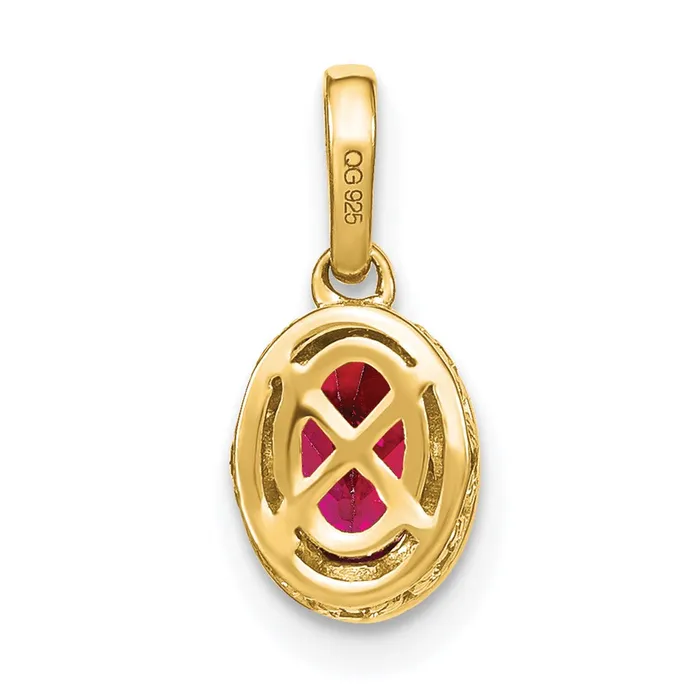 14k Oval Ruby and Diamond Pendant TreasureFineJewelers Necklaces