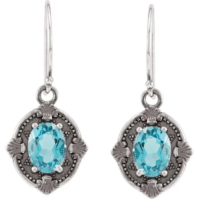 Earrings Sterling Silver Swiss Blue Topaz Earrings TreasureFineJewelers