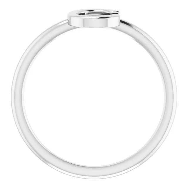 Rings TreasureFineJewelers 14K White Initial C Ring