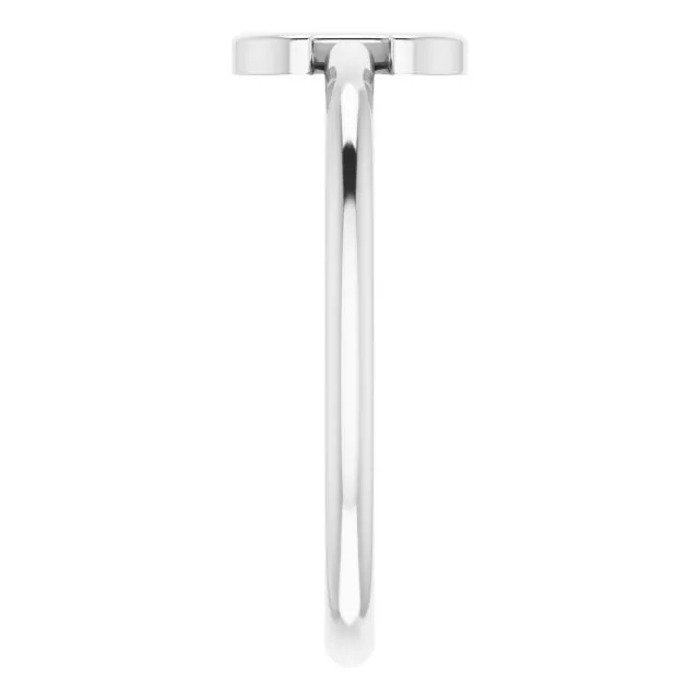 Rings TreasureFineJewelers 14K White Initial C Ring