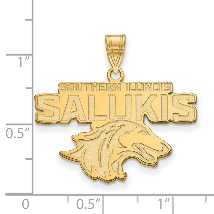 Sterling Silver Goldplated Southern Illinois University Salukis Large Pendant TreasureFineJewelers Necklaces
