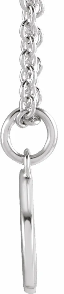 TreasureFineJewelers Necklaces 14K White Gold Initial P Dangle 18 Necklace
