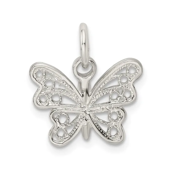 TreasureFineJewelers Rings Sterling Silver Butterfly Charm