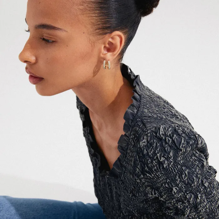 PreStyled Sets Pilgrim Bloom Gold Plated Crystal Hoops