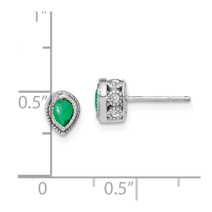 14k White Gold Emerald and Diamond EarringsWBCEM7094EM015WA WB Choice Jewelry Earrings 14k White Gold Emerald and Diamond EarringsWBCEM7094EM015WA WB Choice Jewelry Earrings