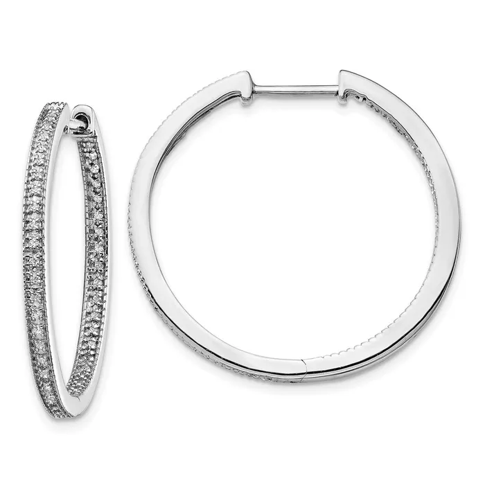 14k White Gold Polished Diamond InOut Hinged Hoop EarringsWBCEM5424033WA WB Choice Jewelry Earrings 14k White Gold Polished Diamond InOut Hinged Hoop EarringsWBCEM5424033WA WB Choice Jewelry Earrings