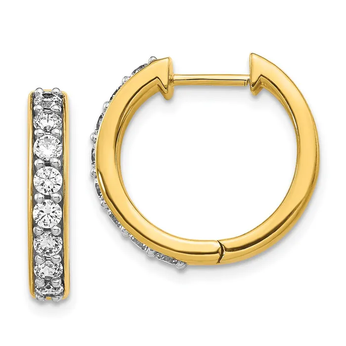 Earrings WB Choice Jewelry 14k Diamond Hinged Hoop EarringsWBCEM4264080YA Earrings WB Choice Jewelry 14k Diamond Hinged Hoop EarringsWBCEM4264080YA