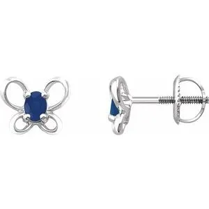Earrings WB Choice Jewelry 14K White 4x3 mm Oval September Youth Butterfly Birthstone Earrings 653416662PSTWBC Earrings WB Choice Jewelry 14K White 4x3 mm Oval September Youth Butterfly Birthstone Earrings 653416662PSTWBC