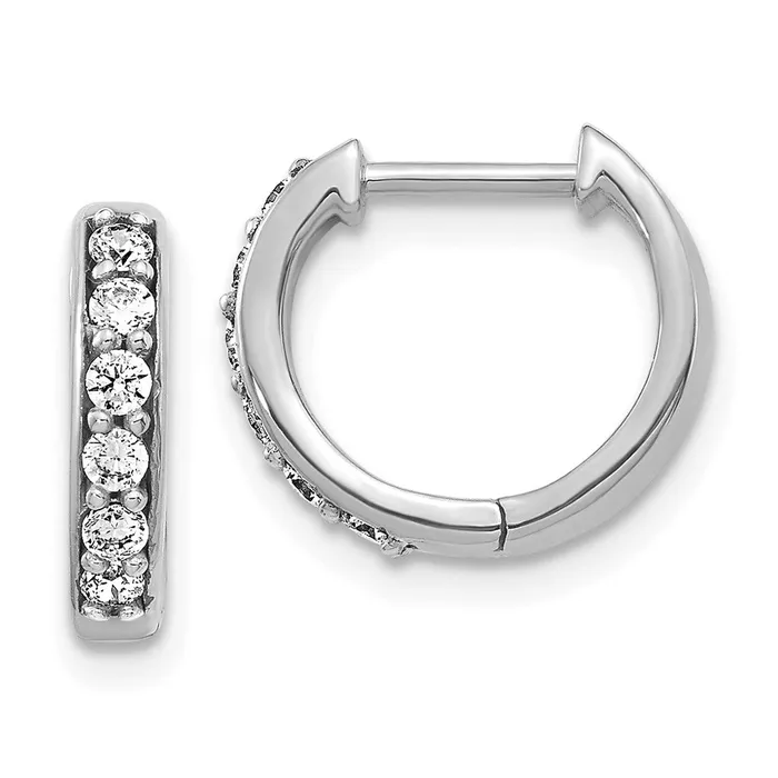 Earrings WB Choice Jewelry 14k White Gold Diamond Hinged Hoop EarringsWBCEM4263025WA