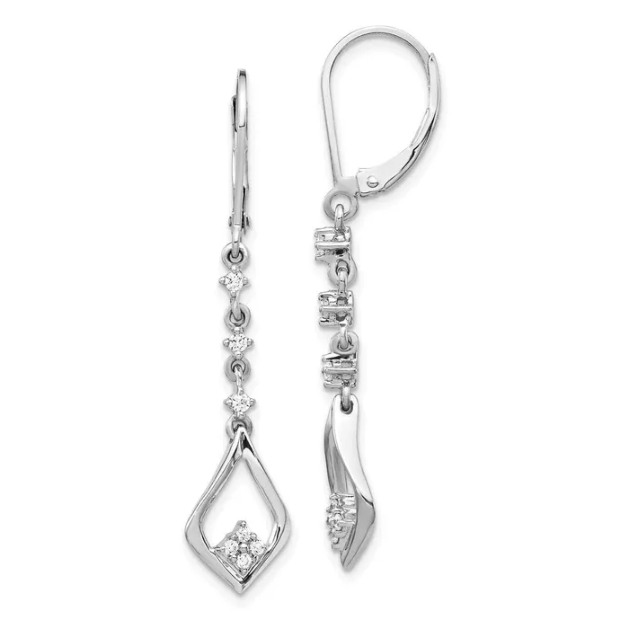 Earrings WB Choice Jewelry 14k White Gold Diamond Leverback Dangle EarringsWBCEM5573020WA Earrings WB Choice Jewelry 14k White Gold Diamond Leverback Dangle EarringsWBCEM5573020WA