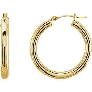 Earrings WB Choice Jewelry 14K Yellow 25 mm Tube Hoop Earrings20826163874PSTWBC Earrings WB Choice Jewelry 14K Yellow 25 mm Tube Hoop Earrings20826163874PSTWBC