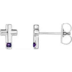 Platinum Amethyst Cross Earrings R17020642PSTWBC WB Choice Jewelry Earrings Platinum Amethyst Cross Earrings R17020642PSTWBC WB Choice Jewelry Earrings