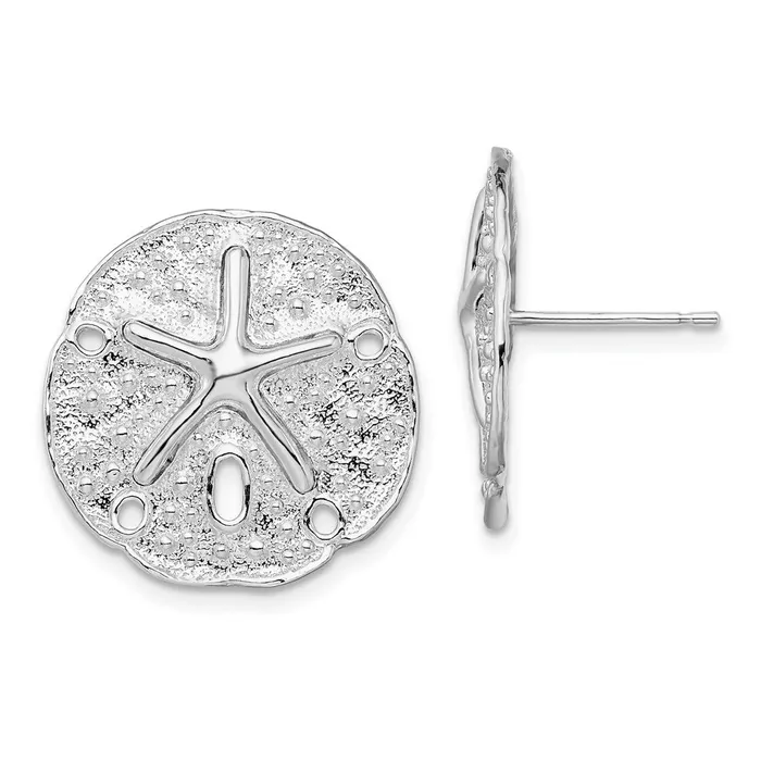 Sterling Silver Polished Sand Dollar wStarfish Post EarringsWBCQE15523 WB Choice Jewelry Earrings Sterling Silver Polished Sand Dollar wStarfish Post EarringsWBCQE15523 WB Choice Jewelry Earrings