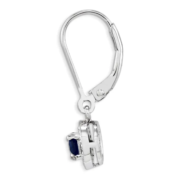 Sterling Silver Rhodiumplated Diam Created Sapphire EarringsWBCQBE11SEP WB Choice Jewelry Earrings