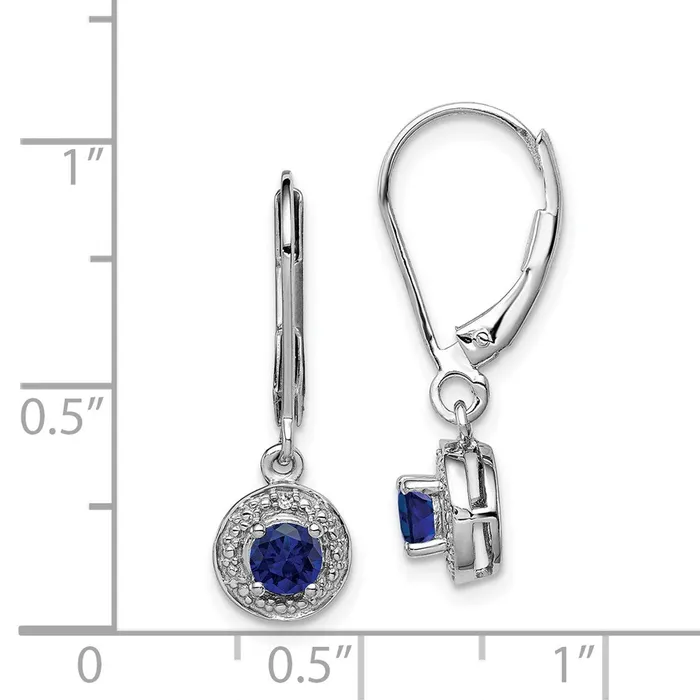 Sterling Silver Rhodiumplated Diam Created Sapphire EarringsWBCQBE11SEP WB Choice Jewelry Earrings