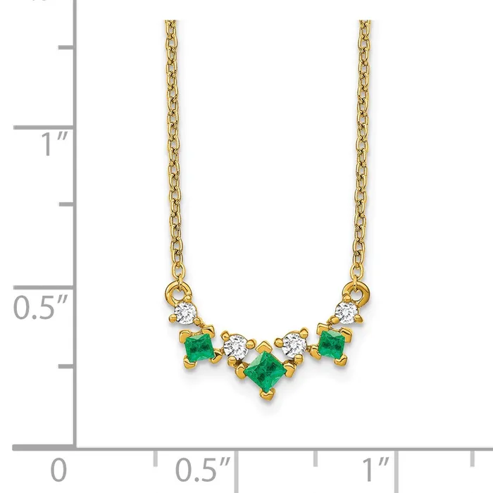 WB Choice Jewelry 14k Emerald and Diamond 18 inch NecklaceWBCPM7178EM012YA Necklaces