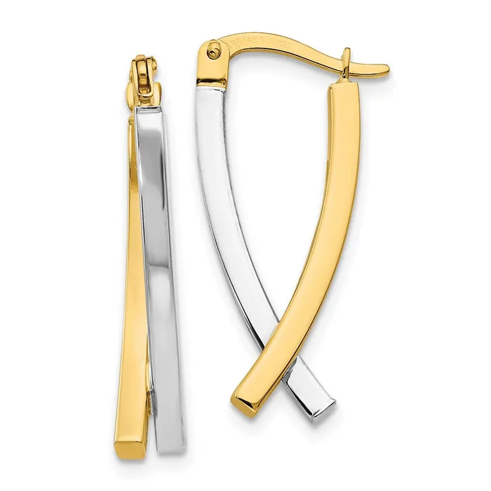 WB Choice Jewelry 14K Twotone Hinged Tube EarringsWBCPRE339 Earrings