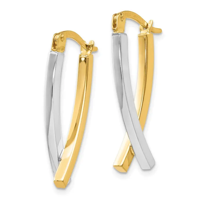 WB Choice Jewelry 14K Twotone Hinged Tube EarringsWBCPRE339 Earrings WB Choice Jewelry 14K Twotone Hinged Tube EarringsWBCPRE339 Earrings