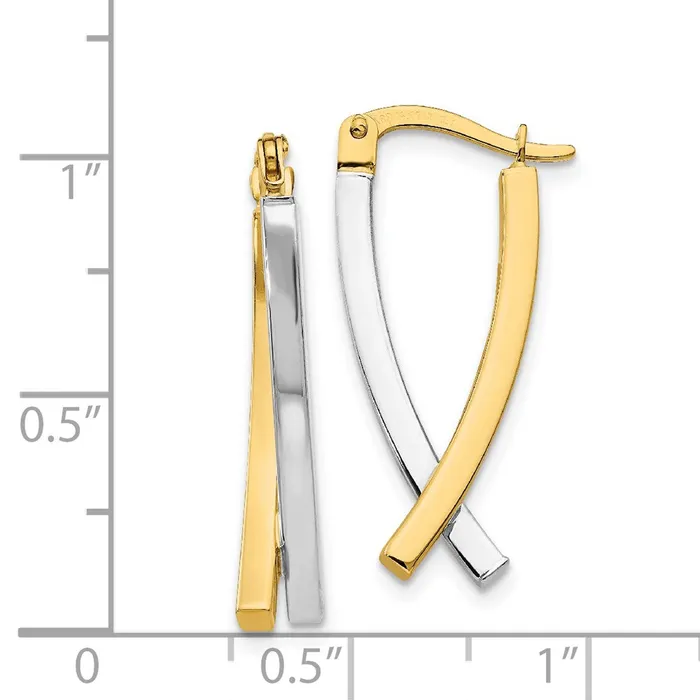 WB Choice Jewelry 14K Twotone Hinged Tube EarringsWBCPRE339 Earrings WB Choice Jewelry 14K Twotone Hinged Tube EarringsWBCPRE339 Earrings