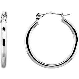WB Choice Jewelry 14K White 20 mm Tube Hoop Earrings20270163850PSTWBC Earrings WB Choice Jewelry 14K White 20 mm Tube Hoop Earrings20270163850PSTWBC Earrings