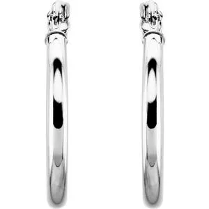 WB Choice Jewelry 14K White 20 mm Tube Hoop Earrings20270163850PSTWBC Earrings WB Choice Jewelry 14K White 20 mm Tube Hoop Earrings20270163850PSTWBC Earrings