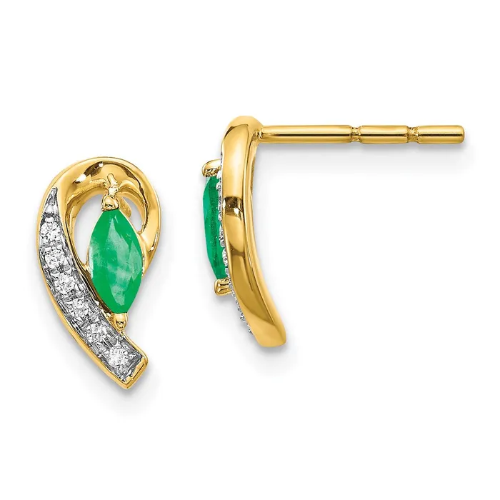 WB Choice Jewelry Earrings 14k 120Ct Diamond and Emerald EarringsWBCEM5592EM005YA WB Choice Jewelry Earrings 14k 120Ct Diamond and Emerald EarringsWBCEM5592EM005YA