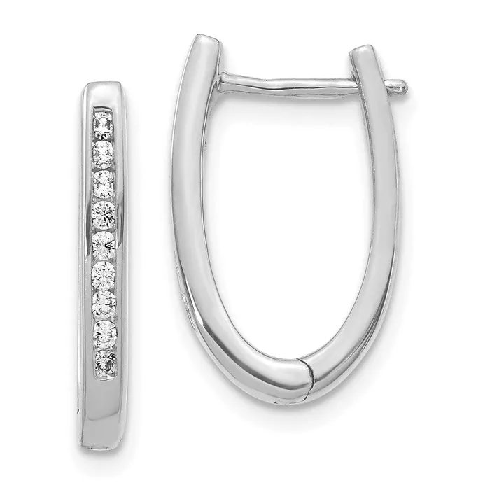 WB Choice Jewelry Earrings 14k White Gold Diamond Oval Hinged Hoop EarringsWBCEM5370025WA WB Choice Jewelry Earrings 14k White Gold Diamond Oval Hinged Hoop EarringsWBCEM5370025WA