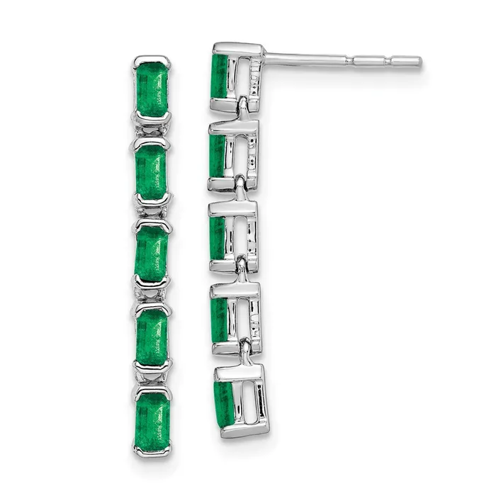 WB Choice Jewelry Earrings 14k White Gold Emerald 5stone Dangle EarringsWBCEM7224EMW WB Choice Jewelry Earrings 14k White Gold Emerald 5stone Dangle EarringsWBCEM7224EMW