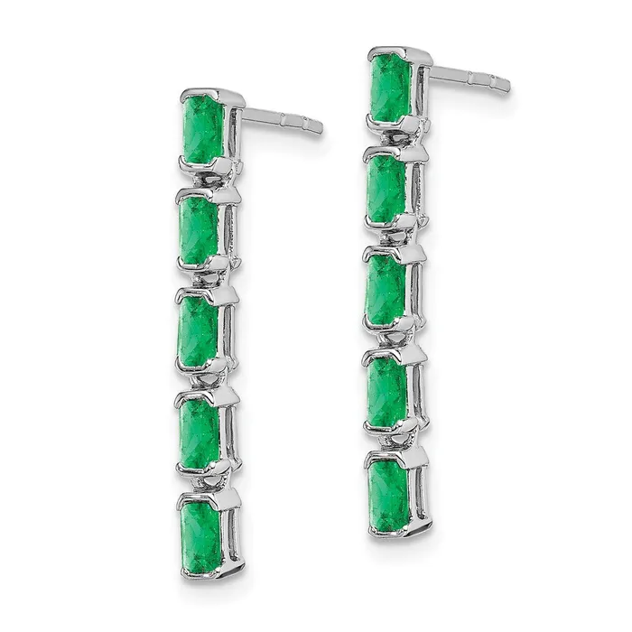WB Choice Jewelry Earrings 14k White Gold Emerald 5stone Dangle EarringsWBCEM7224EMW WB Choice Jewelry Earrings 14k White Gold Emerald 5stone Dangle EarringsWBCEM7224EMW