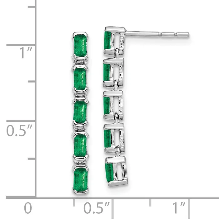 WB Choice Jewelry Earrings 14k White Gold Emerald 5stone Dangle EarringsWBCEM7224EMW WB Choice Jewelry Earrings 14k White Gold Emerald 5stone Dangle EarringsWBCEM7224EMW
