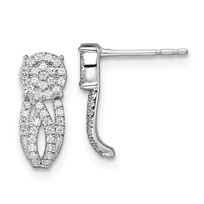 WB Choice Jewelry Earrings 14k White Gold Fancy Vintage Diamond Post EarringsWBCEM8511025WA WB Choice Jewelry Earrings 14k White Gold Fancy Vintage Diamond Post EarringsWBCEM8511025WA