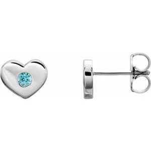 WB Choice Jewelry Earrings Platinum Blue Zircon Heart Earrings 86336677PSTWBC WB Choice Jewelry Earrings Platinum Blue Zircon Heart Earrings 86336677PSTWBC