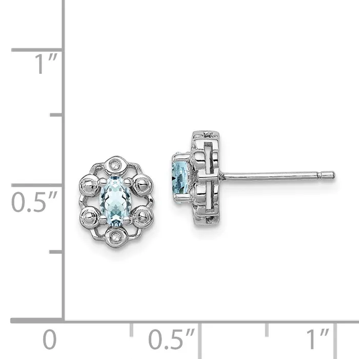 WB Choice Jewelry Sterling Silver Rhodiumplated Aquamarine Diam EarringsWBCQBE22MAR Earrings WB Choice Jewelry Sterling Silver Rhodiumplated Aquamarine Diam EarringsWBCQBE22MAR Earrings