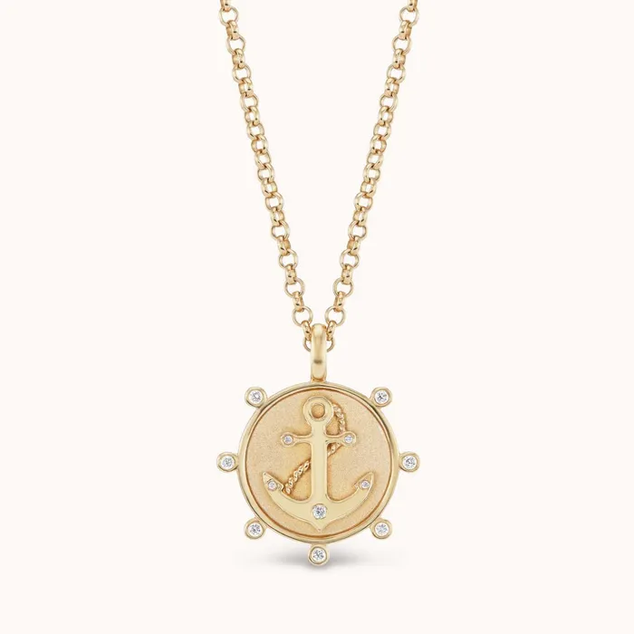 Charm Necklaces Marlo Laz Small Anchor Charm White Diamond Charm Necklaces Marlo Laz Small Anchor Charm White Diamond