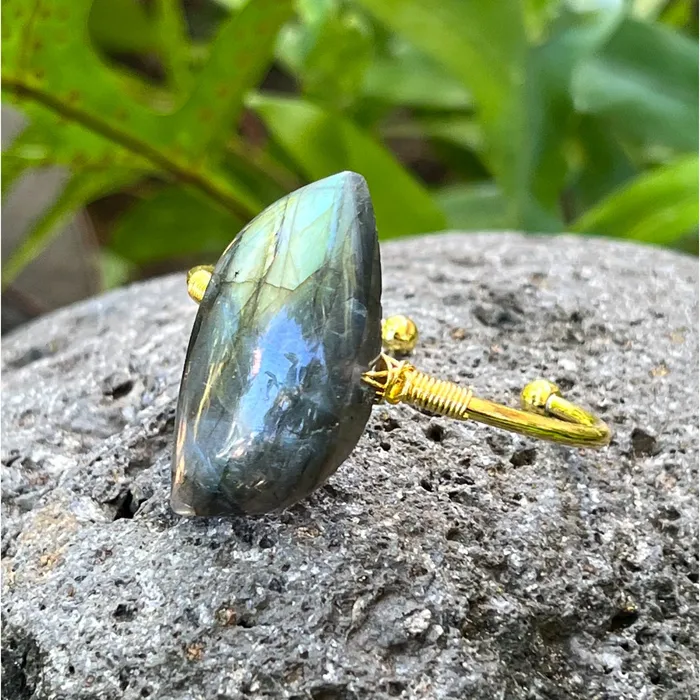 Labradorite Large Gemstone Gold Bangle Cuff Bracelet LV5286 Bliss Crystals Bracelets Labradorite Large Gemstone Gold Bangle Cuff Bracelet LV5286 Bliss Crystals Bracelets