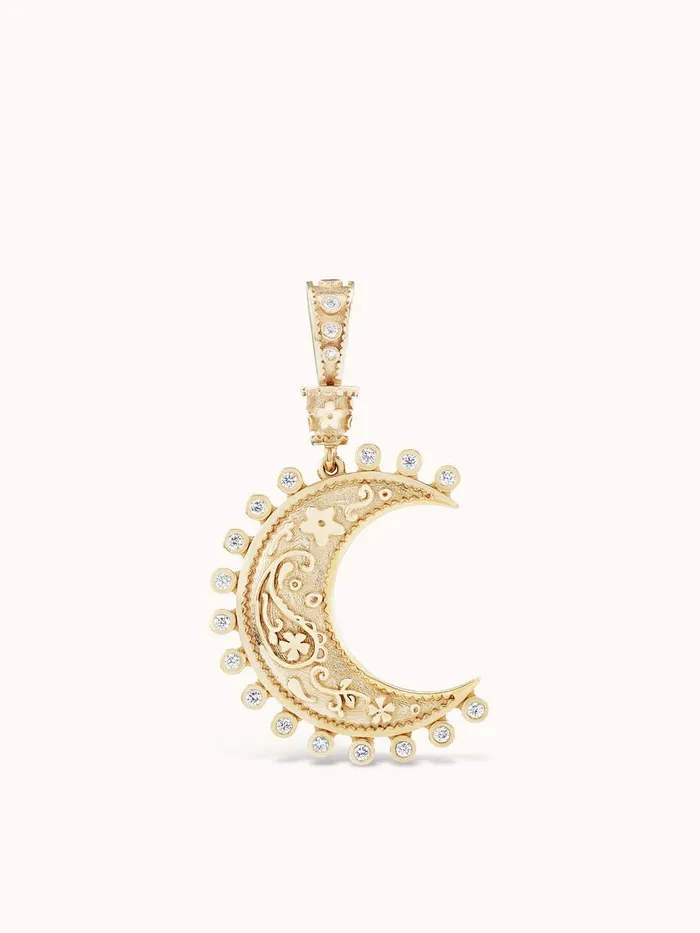 Medium Southwestern Moon Charm Marlo Laz Charm Necklaces