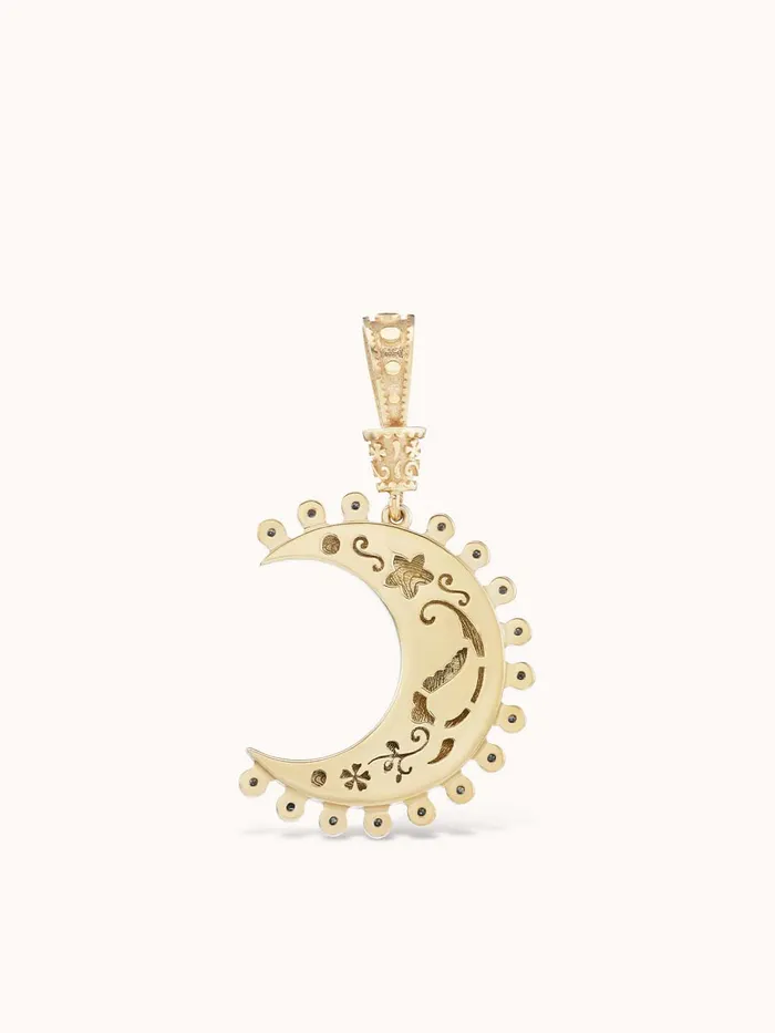 Medium Southwestern Moon Charm Marlo Laz Charm Necklaces Medium Southwestern Moon Charm Marlo Laz Charm Necklaces