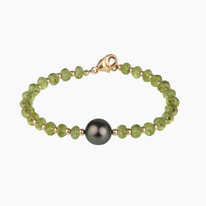 misha hawaii Bracelets Aura Peridot Tahitian Pearl Bracelet