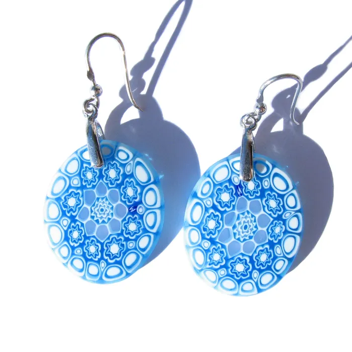Vianello Nadia Murrine di Trebbi Davide Earrings Murano glass oval earrings Millefiori