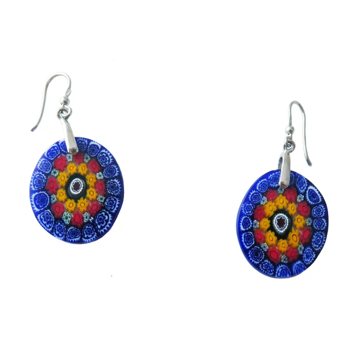Vianello Nadia Murrine di Trebbi Davide Earrings Murano glass oval earrings Millefiori