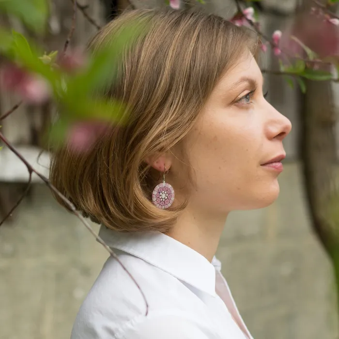 Vianello Nadia Murrine di Trebbi Davide Earrings Murano glass oval earrings Millefiori
