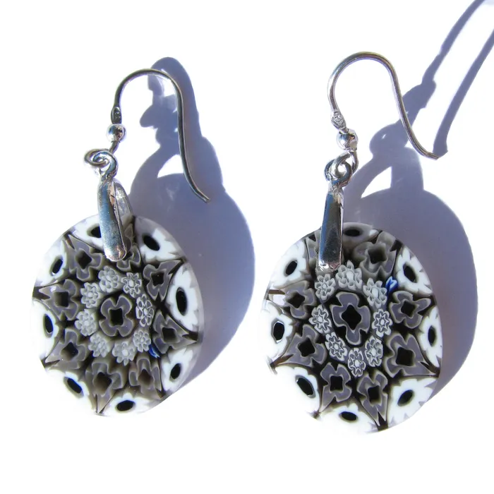 Vianello Nadia Murrine di Trebbi Davide Earrings Murano glass oval earrings Millefiori