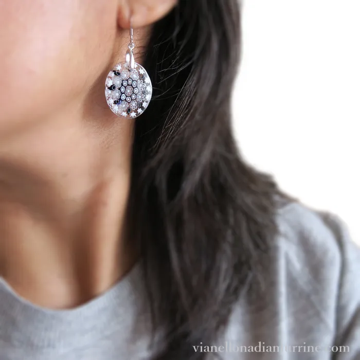 Vianello Nadia Murrine di Trebbi Davide Earrings Murano glass oval earrings Millefiori